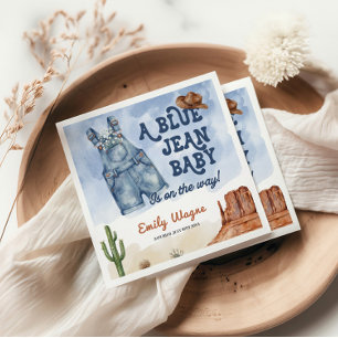 Denimblaue Jeans-Babyparty Serviette