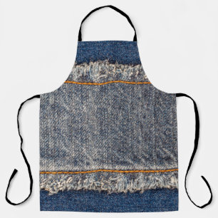 Denimblaue Jeansstoff Rahmen. Gebleichter Denimsto Schürze