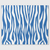 Denimblauer Zebra-Druck Geschenkpapier (Flach)