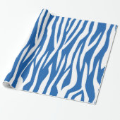 Denimblauer Zebra-Druck Geschenkpapier (Ungerollt)