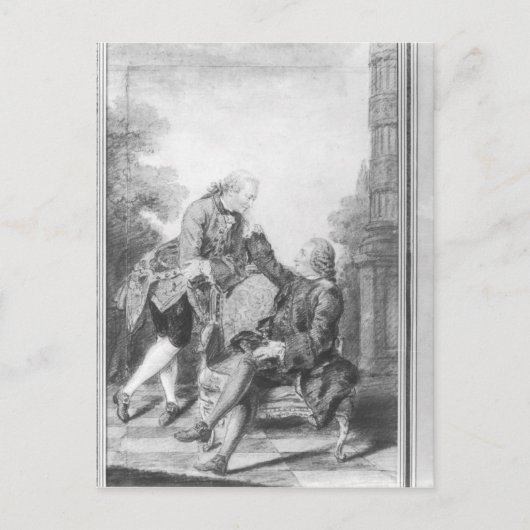 Denis Diderot und Melchior, baron de Grimm Postkarte (Vorderseite)