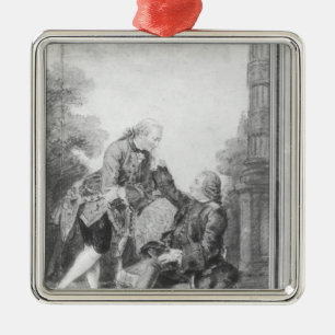 Denis Diderot und Melchior, Baron de Grimm Silbernes Ornament