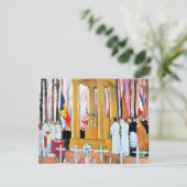 Denis - Masse vor Grab von Ernest Psichari Karte (Stehend Vorderseite)