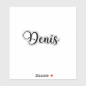 Denis Name - Handgeschriebene Kalligrafie Aufkleber (Blatt)