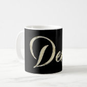 Denis Name whitegold Tasse Teetasse Kaffeetasse (Vorderseite Links)