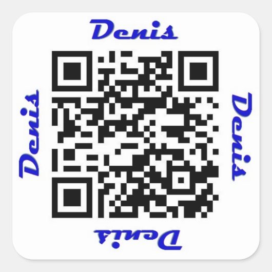 Denis QR Code Personalisiert NAME Aufkleber (Vorderseite)