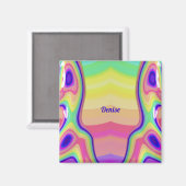 DENISE ~ Abstraktes Muster ~ mehrfarbig ~ Magnet (Vorderseite/Rückseite)