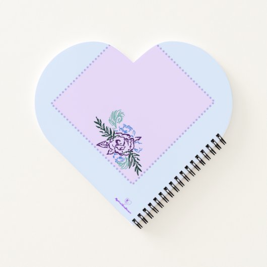 Denise Aqua Rose Heart Notebook Notizblock (Rückseite)