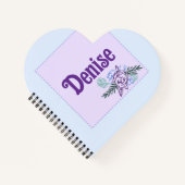 Denise Aqua Rose Heart Notebook Notizblock (Vorderseite)