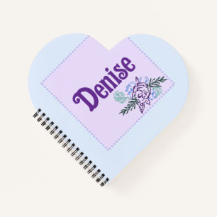 Denise Aqua Rose Heart Notebook Notizblock