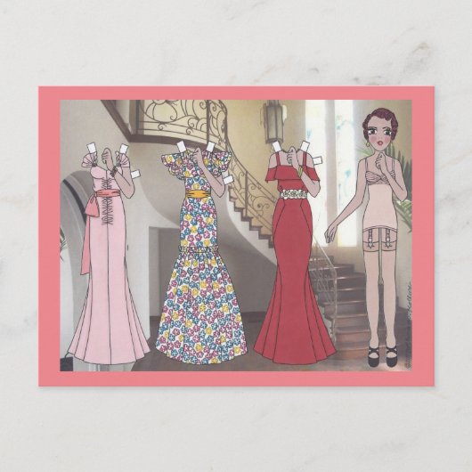 Denise, Art-Deco-Dame von 1934 Postkarte (Vorderseite)