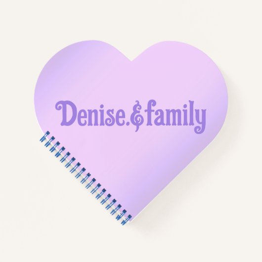Denise.&family Pink Lavender Heart Notebook Notizblock (Vorderseite)