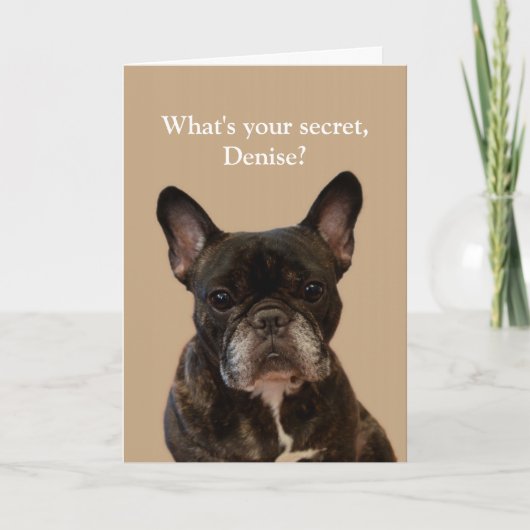 Denise French Bulldog Shakespeare Happy Birthday Karte (Vorderseite)