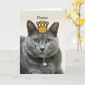 Denise, glücklich zum Geburtstag von der Königin Karte (Gelbe Blume)