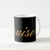 Denise gold Design Lettering Tasse Kaffeetasse (VorderseiteRechts)