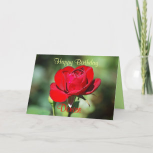 Denise Happy Birthday Rote Rose Card Karte