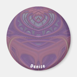 DENISE ~ Lavendel Grau und Rosa Fraktal Design Magnet