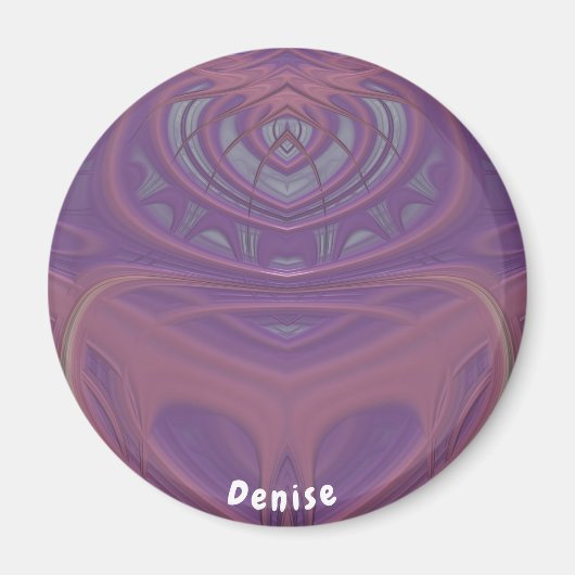 DENISE ~ Lavendel Grau und Rosa Fraktal Design Magnet (Vorne)