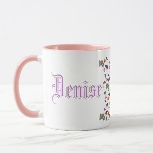 Denise, Name Logo mit australischer Wildnis, Tasse