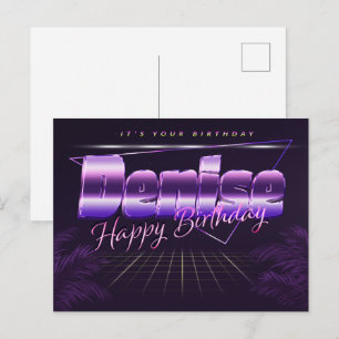 Denise Name Vorname lila Postkarte Geburtstag