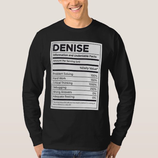 Denise Nutrition Information Problem lösen T-Shirt (Vorderseite)