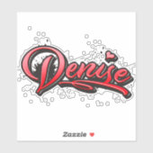 Denise red Heart Graffiti Aufkleber Sticker (Blatt)