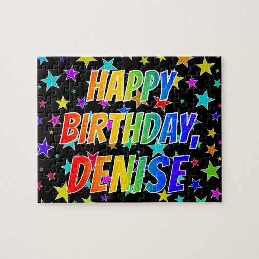 "DENISE" Vorname, Spaß "GLÜCKLICHER GEBURTSTAG" Puzzle (Horizontal)