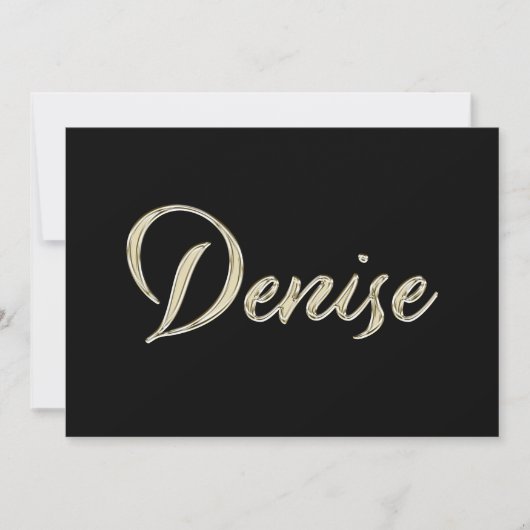 Denise white gold Handwriting Karte (Vorderseite)