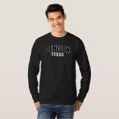 Denison Texas Black White Athletic Lettering T-Shirt (Vorne ganz)