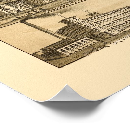 Denison, TX Panorama Karte - 1891 Poster (Ecke)