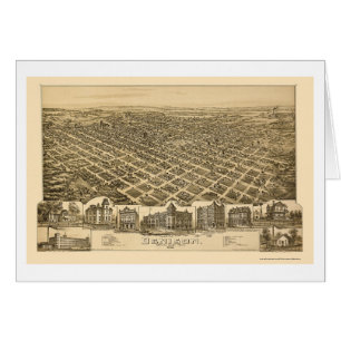 Denison, TX panoramische Karte - 1891
