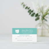 Denist ernennt Erinnerung Zahnbüro Visitenkarte (Stehend Vorderseite)