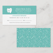 Denist ernennt Erinnerung Zahnbüro Visitenkarte (Vorne/Hinten)