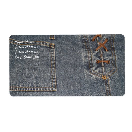 Denium Fabric Background Shipping Label (Vorne)