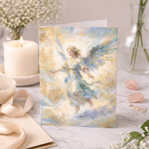 Denk-an-dich-Aquarell-Engel-Mitgefühlskarte