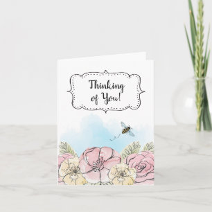 Denk-an-dich-Blumen-und-Biene-Karte Karte