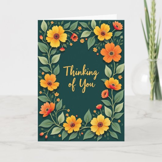 Denk an Dich Floralkarte Karte (Vorderseite)