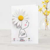 Denk an Dich Gänseblümchen Haar Karte (Gelbe Blume)