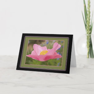 Denk An Dich Gerahmte Pinke Mohnblumen-Fotovorlage Karte