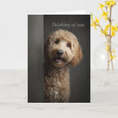Denk an Dich Goldendoodle Karte (Gelbe Blume)