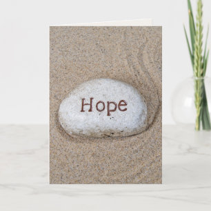 Denk an Dich Hope Stein im Sand Karte