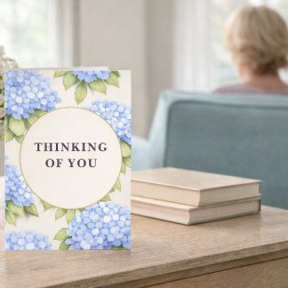 Denk an Dich Karte Blaue Hortensie Floral