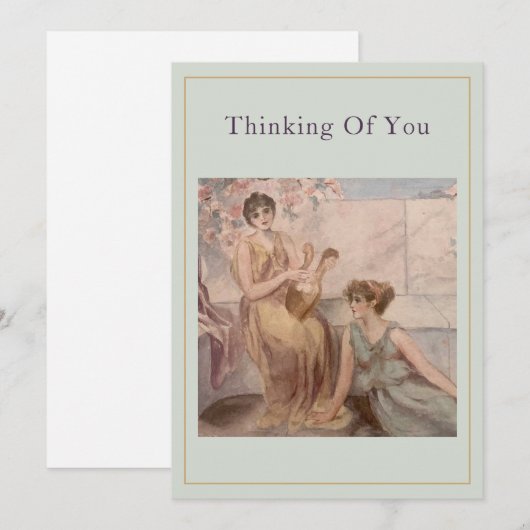 Denk an Dich Karte Vintage Sage Serenity | (Vorne/Hinten)