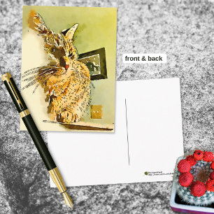 Denk an Dich Kitty Herz Nase Aquarell Postkarte