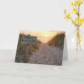 Denk an Dich Strand Schild  Karte (Gelbe Blume)