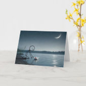 Denk an Dich Strichmännchen mit Papierboot Karte (Gelbe Blume)