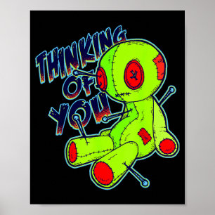 Denk-an-dich-Voodoo-Puppe Halloween Valentinstag  Poster