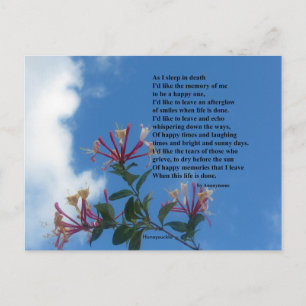 Denk an mein Gedicht Postkarte