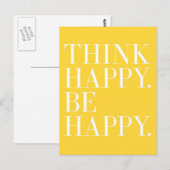 Denk glücklich! Sei glücklich! Postkarte (Vorne/Hinten)