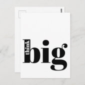Denk groß! Fun Zitat - Moderne, mutige Typografie Postkarte (Vorne/Hinten)